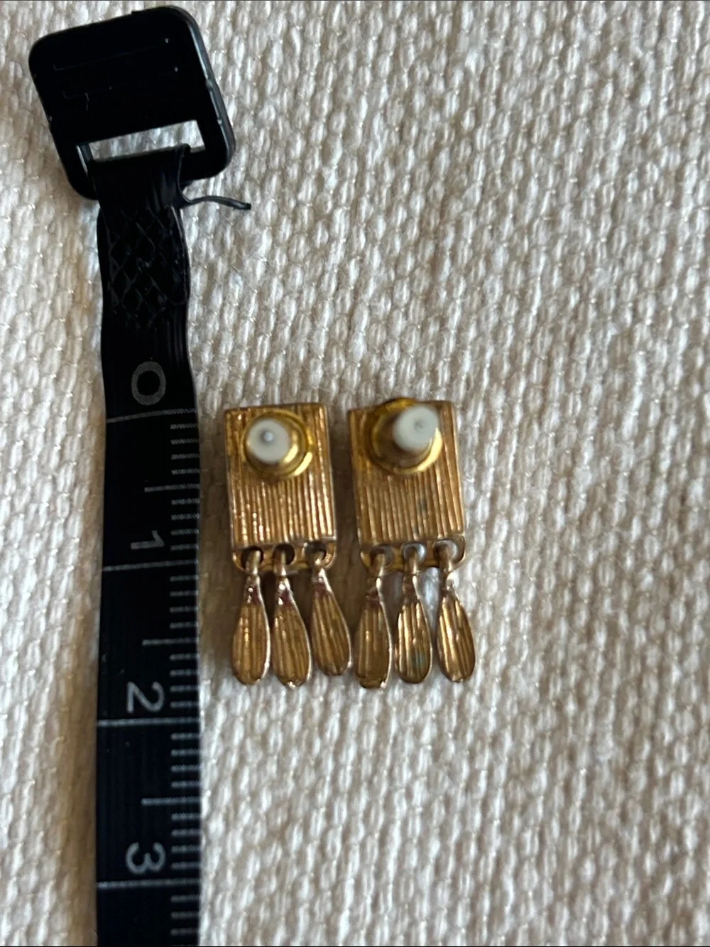 Gold Tone Square Drop Dangle Earrings Minimalist
